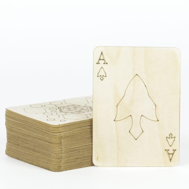 Birch wood CARD GAME with leather case NKD Puzzle - 5